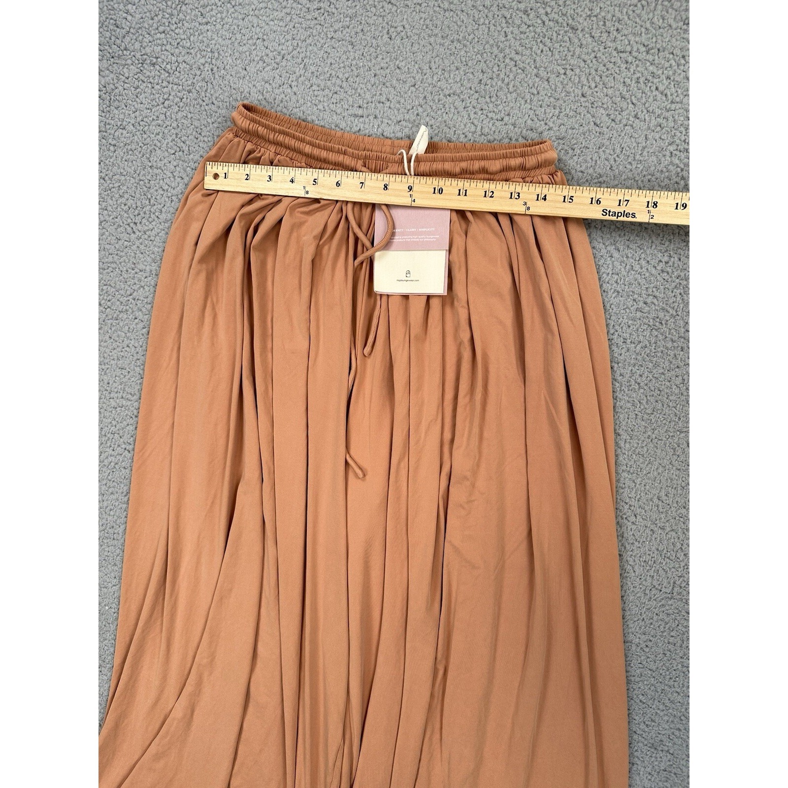 Nap Loungewear Flowy Wide Leg Pants Women's Small Brown Orange Elastic Waist New — image 3 of 8